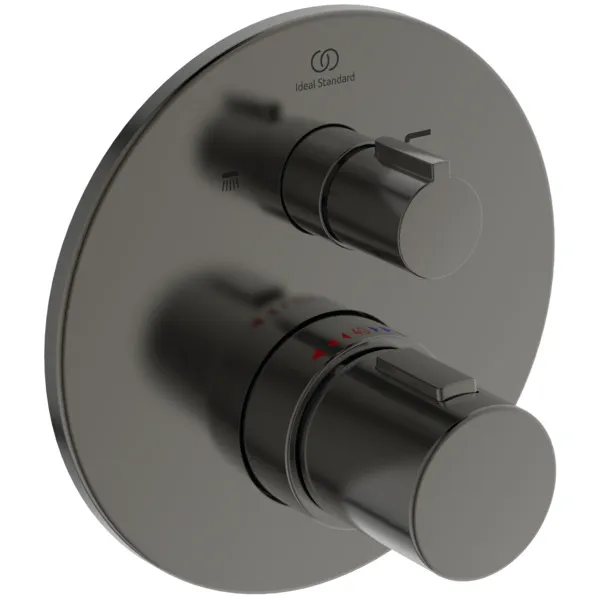 Badethermostat Unterputz Ceratherm T100, Bausatz 2, Rosette Durchmesser: 163mm, Brushed Gold Badethermostat Unterputz Ceratherm T100, Bausatz 2, Rosette Durchmesser: 163mm, Brushed Gold