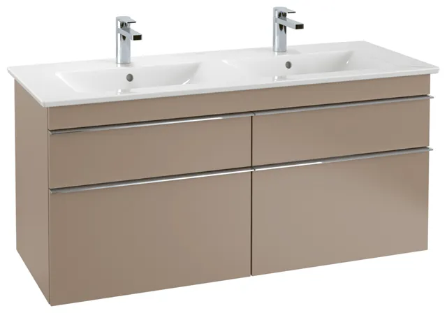 Villeroy & Boch Doppelwaschtisch „Venticello“ 1300 × 500 × 170 mm, für Becken mittig, mit Hahnlochbohrung, Hahnlochposition links und rechts in Weiß Alpin Villeroy & Boch Doppelwaschtisch „Venticello“ 1300 × 500 × 170 mm, für Becken mittig, mit Hahnlochbohrung, Hahnlochposition links und rechts in Weiß Alpin
