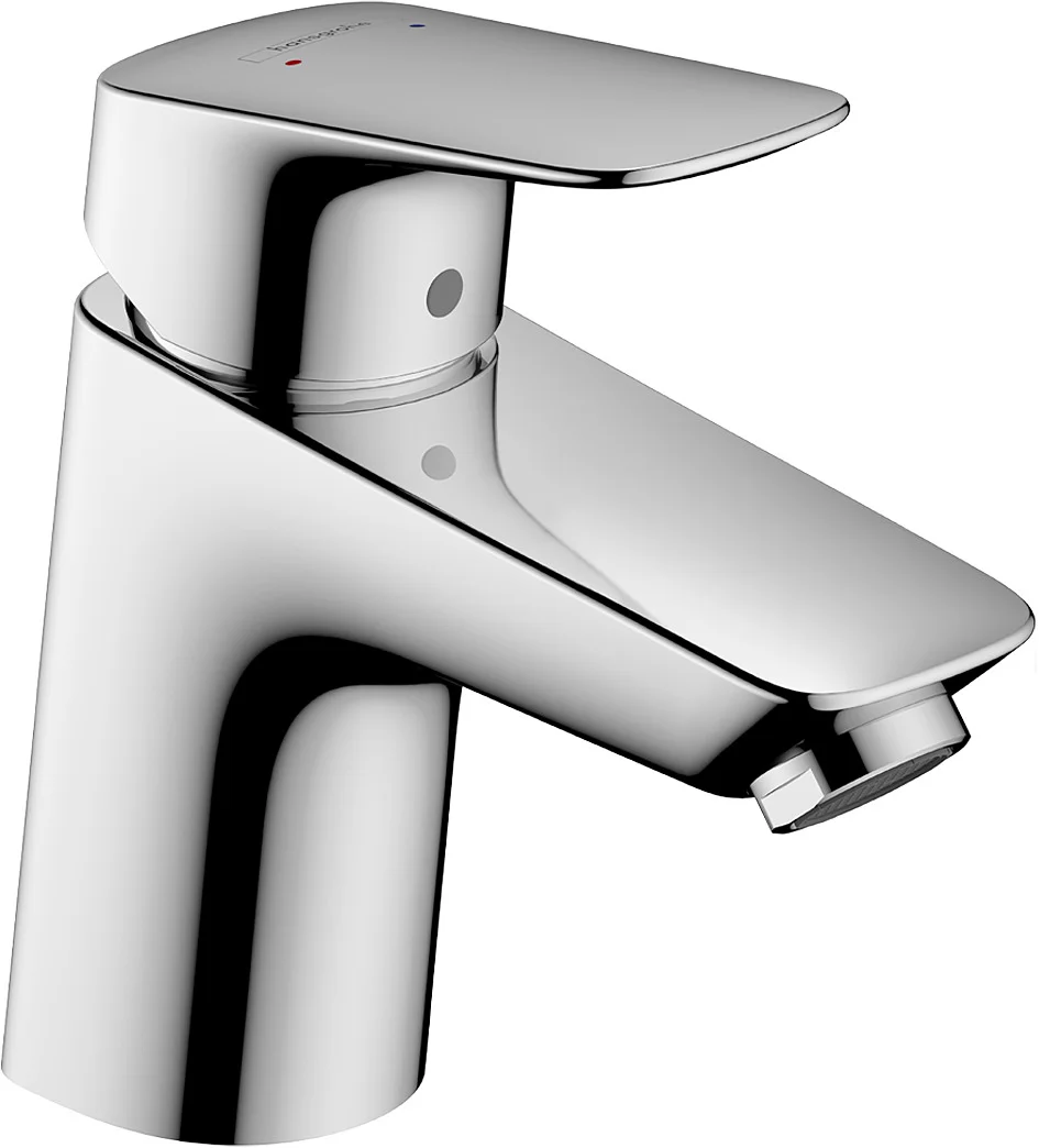 Hansgrohe Logis Einhebel-Waschtischmischer 70 chrom, Ausladung 107 mm, Auslaufhöhe 67 mm, Hebelgriff, Normalstrahl, max. Durchfluss 5 l/min, Keramikmischsystem, einstellbare Temperaturbegrenzung, für Durchlauferhitzer geeignet