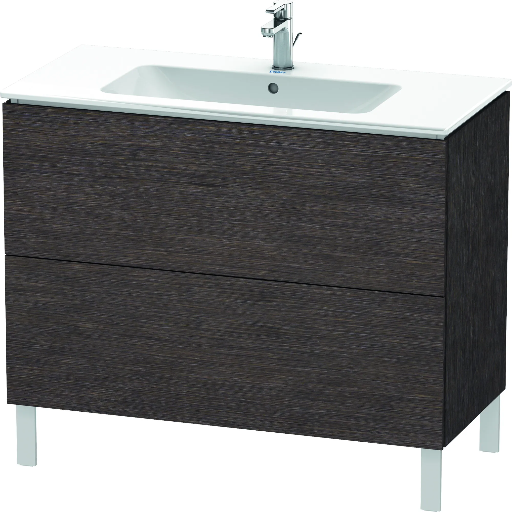 Duravit Waschtischunterschrank bodenstehend „L-Cube“ 102 × 70,4 × 48,1 cm Eiche Dunkel gebürstet
