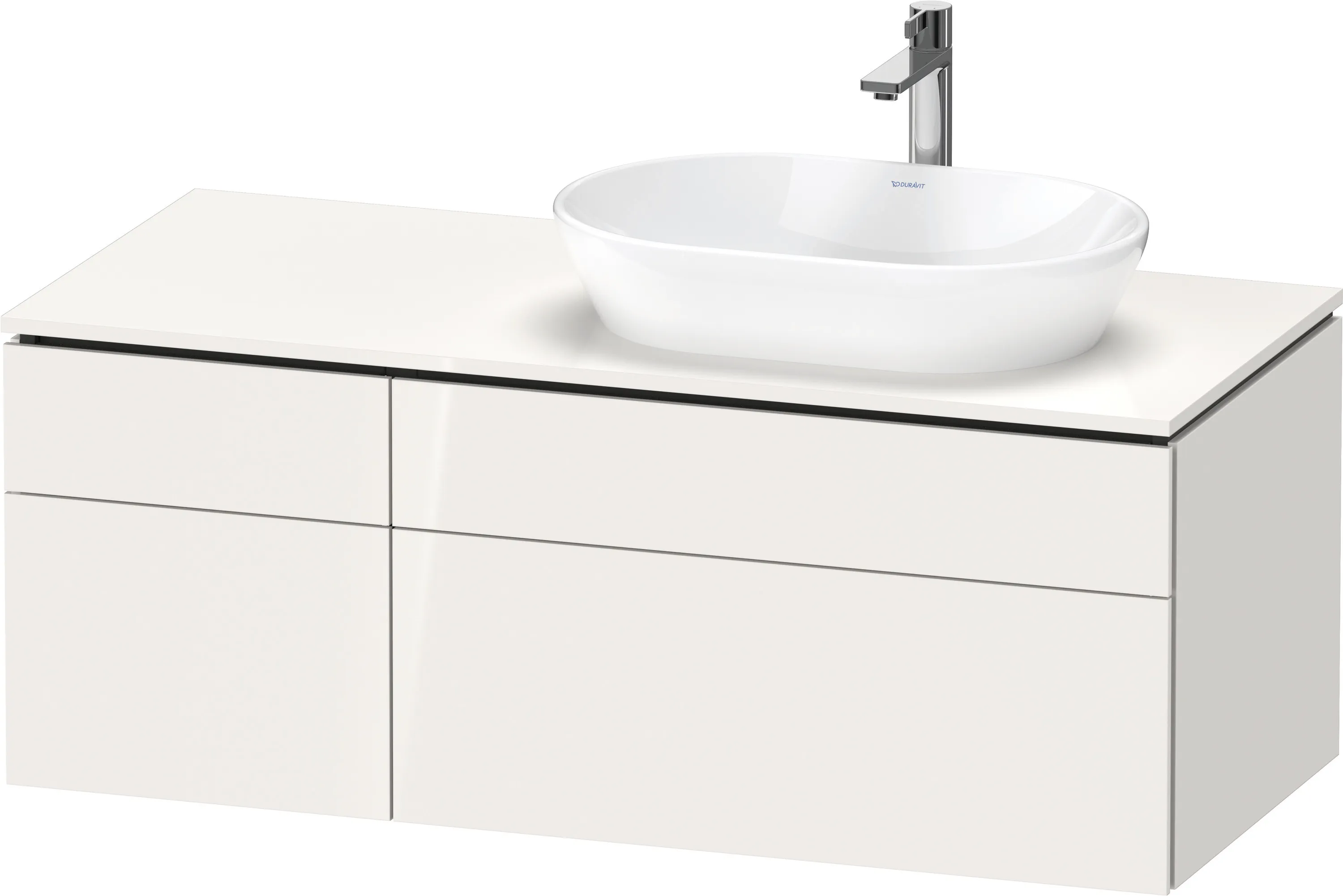 Duravit Waschtischunterschrank wandhängend „L-Cube“ 122 × 48,2 × 55 cm Weiß Hochglanz, rechts