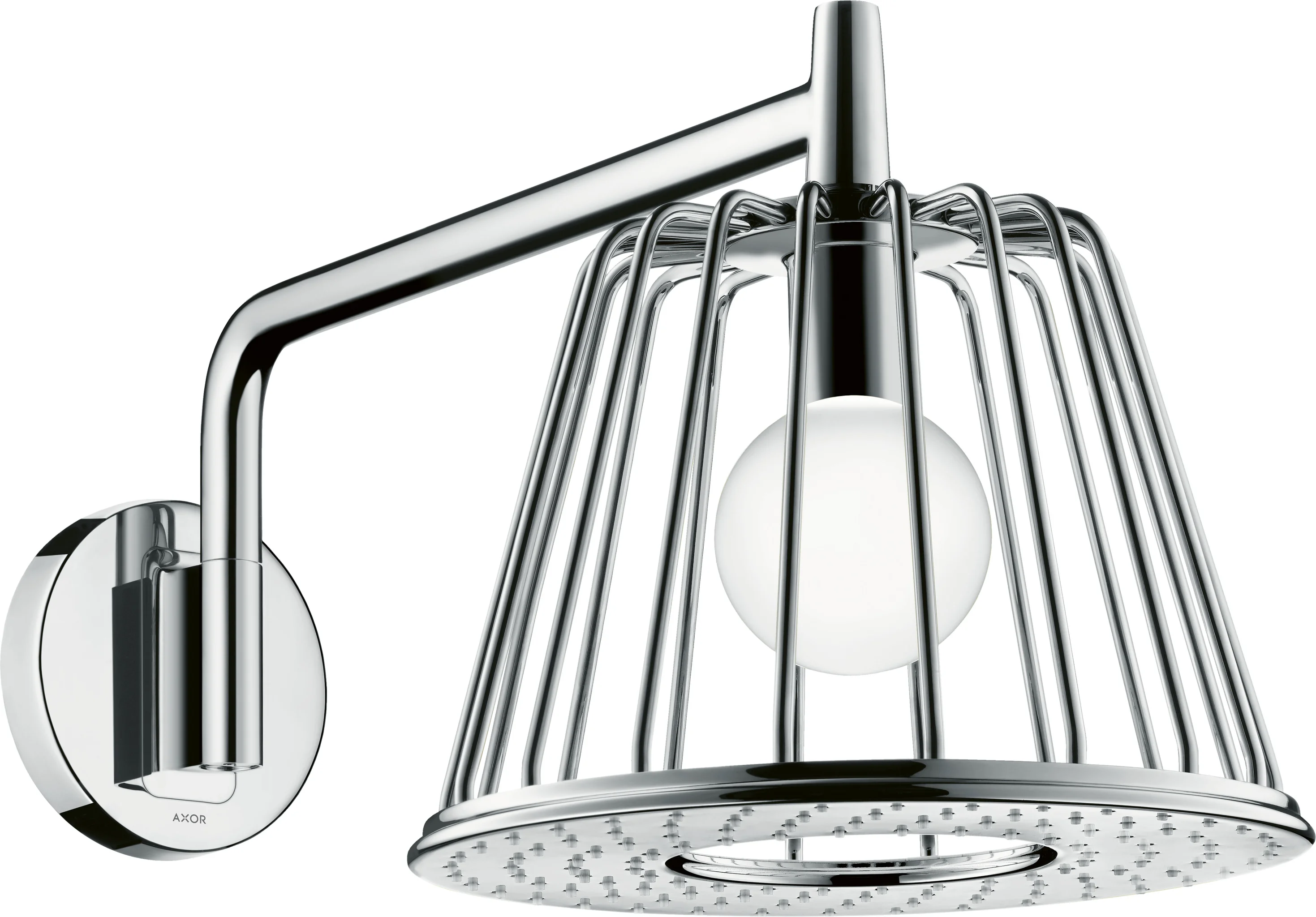 Hansgrohe AXOR LampShower/Nendo Kopfbrause mit Brausearm, Chrom, 275 mm, 13,5 l/min, integrierte LED-Beleuchtung Hansgrohe AXOR LampShower/Nendo Kopfbrause mit Brausearm, Chrom, 275 mm, 13,5 l/min, integrierte LED-Beleuchtung