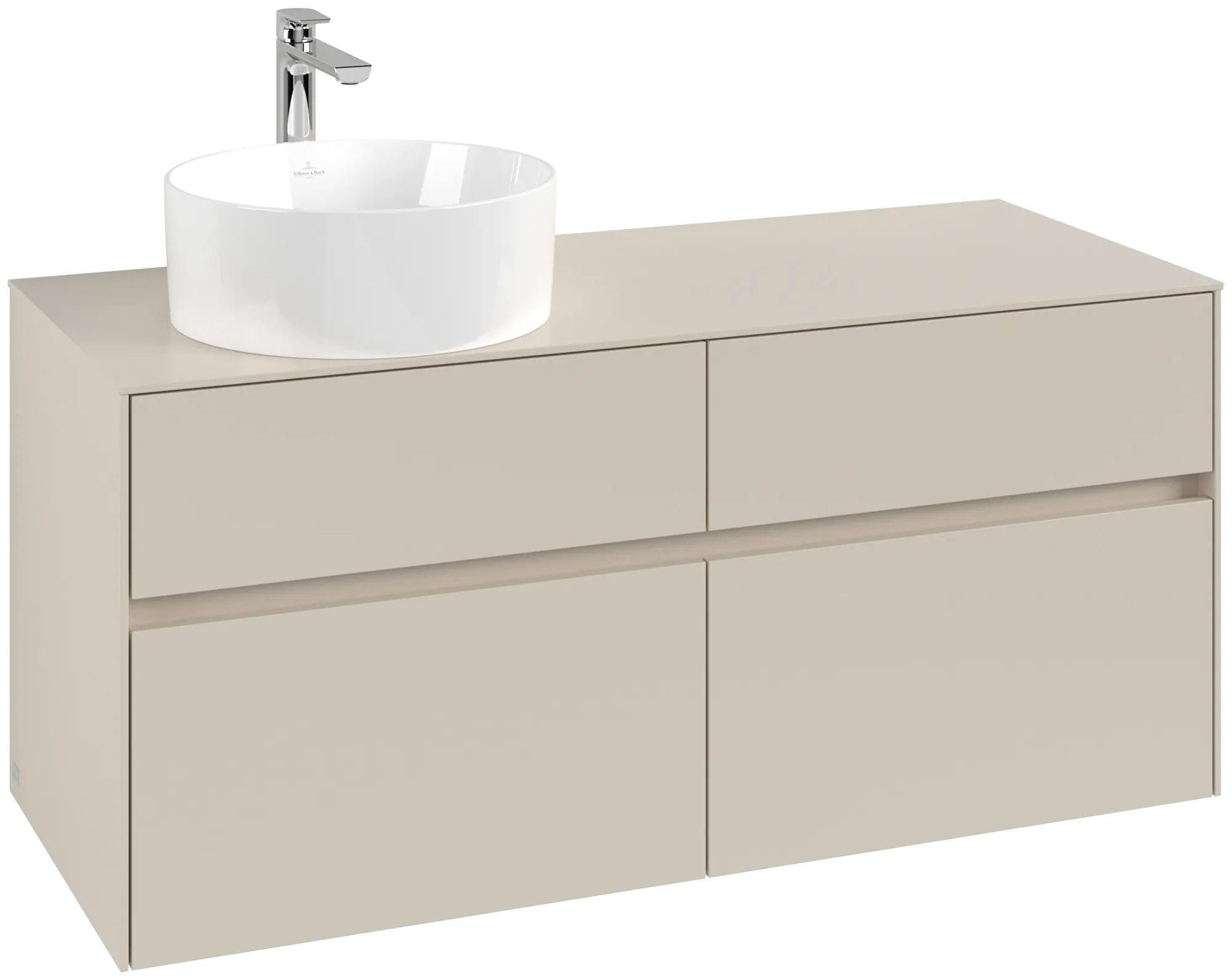Villeroy & Boch Collaro Waschbeckenunterschrank C04200 1200x548x500mm 4 Ausz. WT li Cashmere Grey