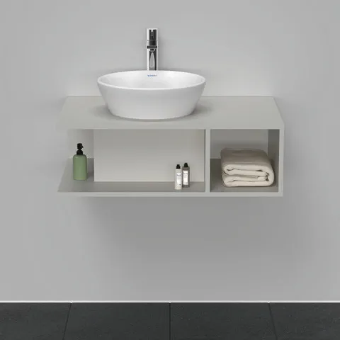 Duravit Waschtischunterschrank wandhängend „D-Neo“ 80 × 26 × 55 cm Betongrau Matt