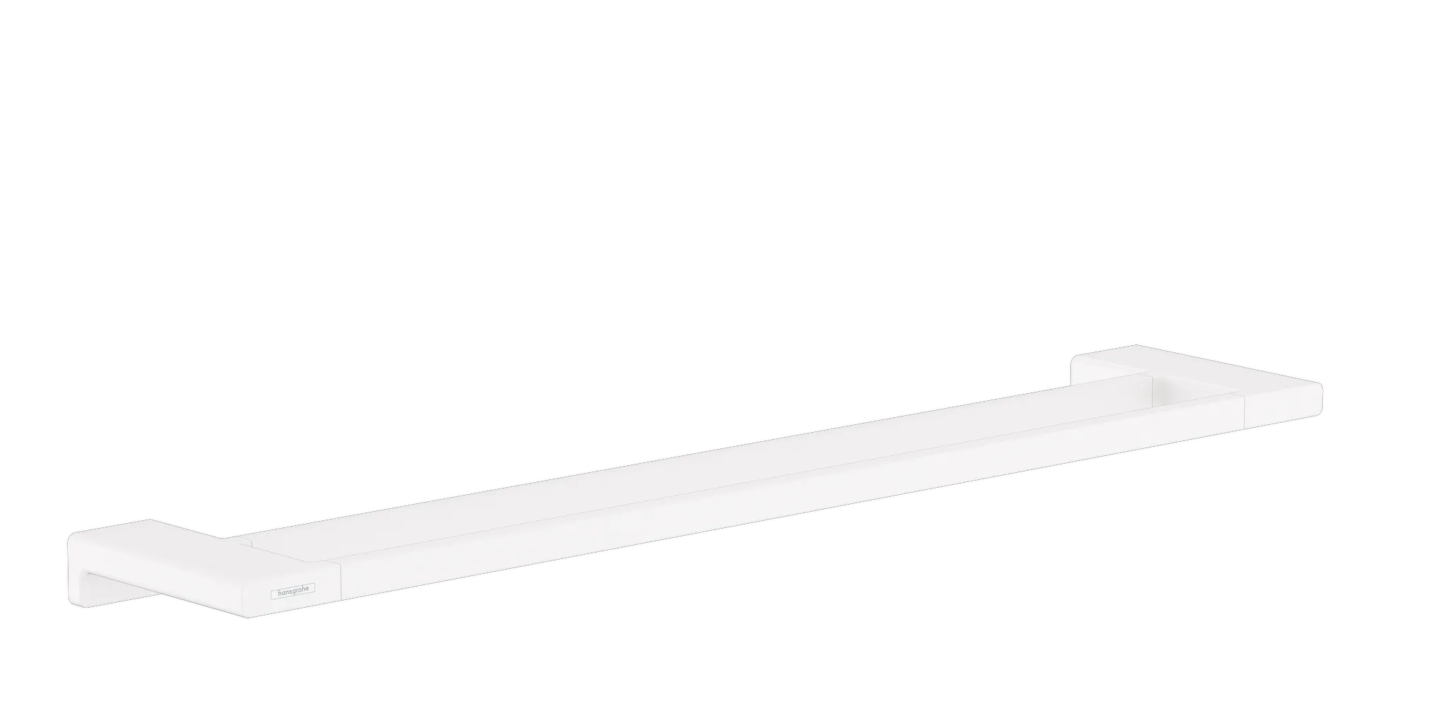 Hansgrohe AddStoris Q Doppelbadetuchhalter, mattweiß, 648 mm Länge, Wandmontage mit verdeckter Befestigung