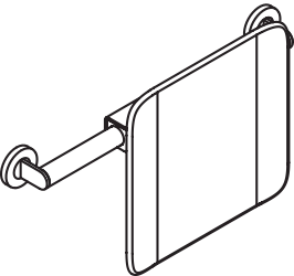 Rückenstütze des Systems 900, Anbindung aus Edelstahl, PVD, Lehne aus Kunststoff, schwarz, Achsmaß von 478 bis 578 mm bauseits verstellbar, T: 150 mm, zur Wandmontage, in Farbe CK (messing glänzend)