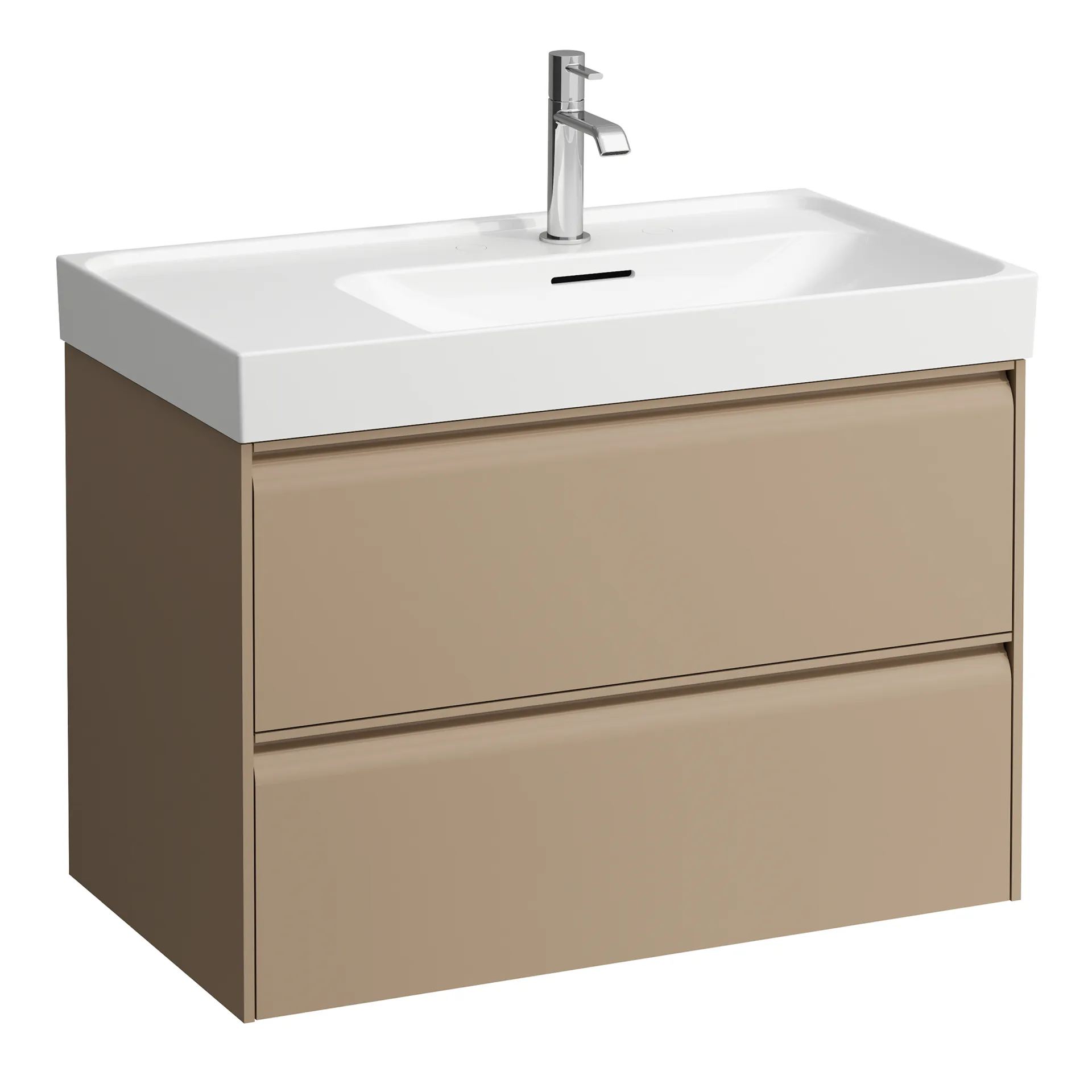 Waschtischunterbau, MEDA, 448x784x515, mit 2 Schubladen, 1 Ordnungssystem, integrierte Griffleiste, Vollauszug und Soft-Close, für Waschtisch MEDA H817115 (80 cm), weiß matt Waschtischunterbau, MEDA, 448x784x515, mit 2 Schubladen, 1 Ordnungssystem, integrierte Griffleiste, Vollauszug und Soft-Close, für Waschtisch MEDA H817115 (80 cm), weiß matt