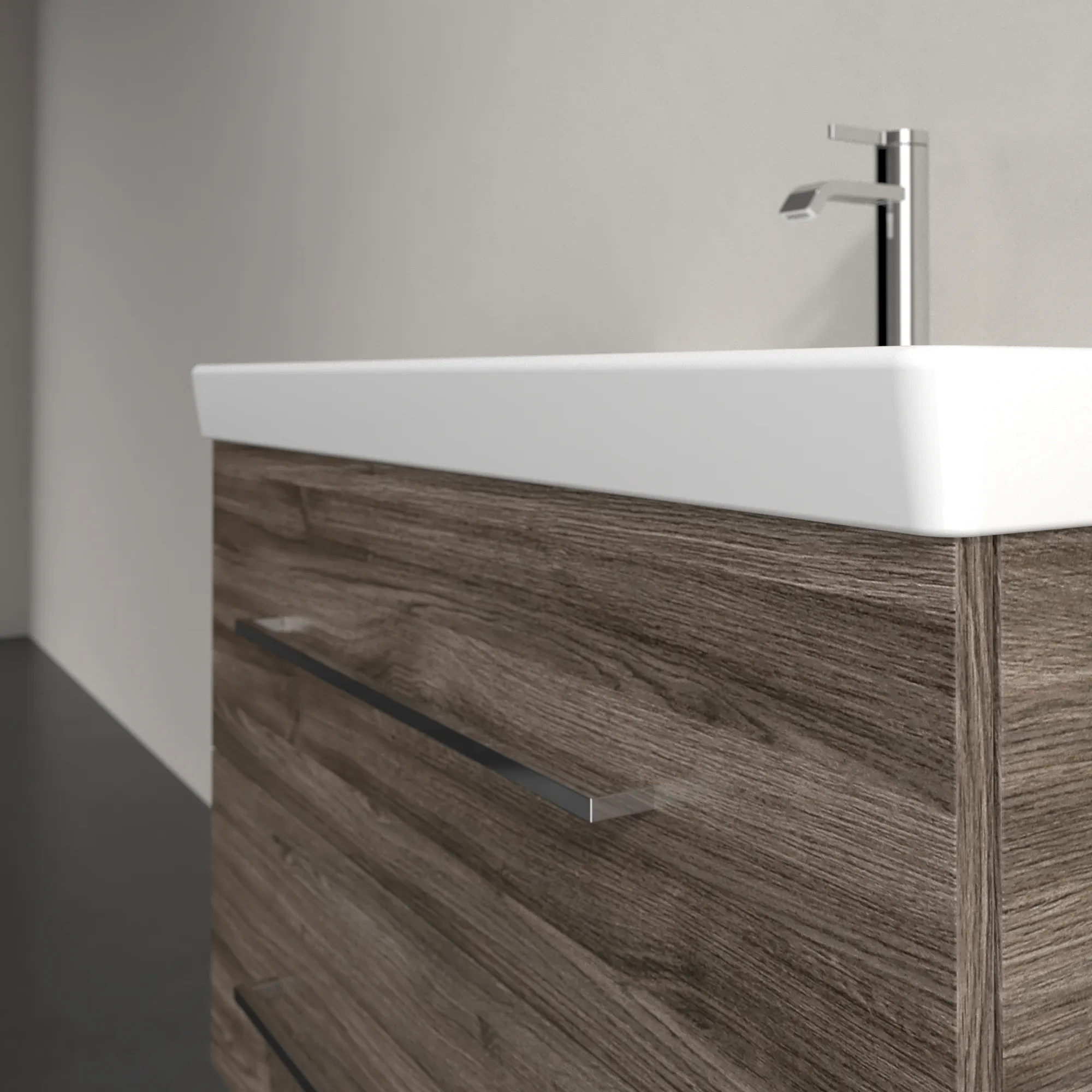 Villeroy & Boch Waschtischunterschrank „Avento“ für Schrankwaschtisch 780 × 514 × 452 mm Stone Oak, Soft Closing