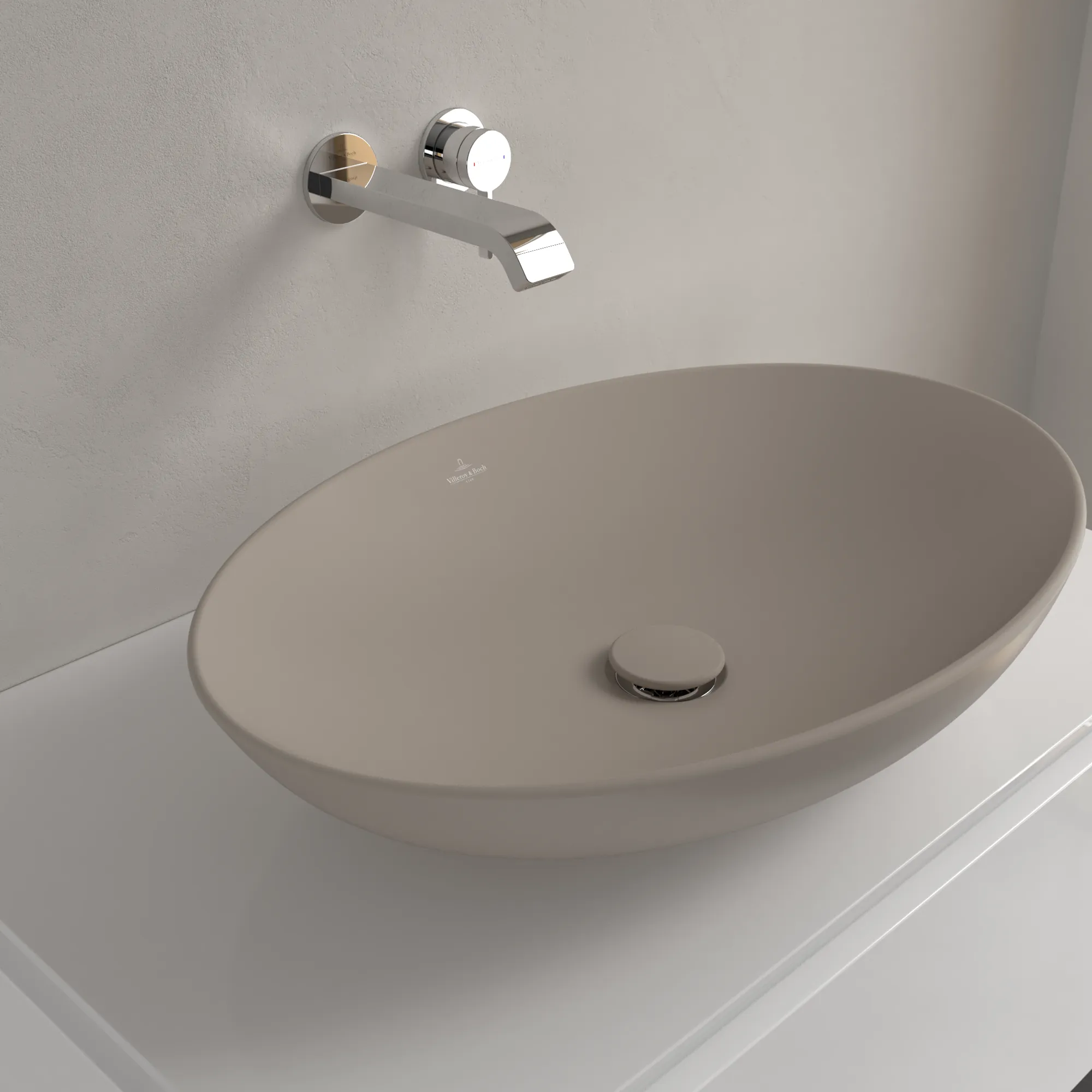 Villeroy & Boch Aufsatzwaschbecken Loop & Friends Almond CeramicPlus 620x420x150mm matt TitanCeram Villeroy & Boch Aufsatzwaschbecken Loop & Friends Almond CeramicPlus 620x420x150mm matt TitanCeram