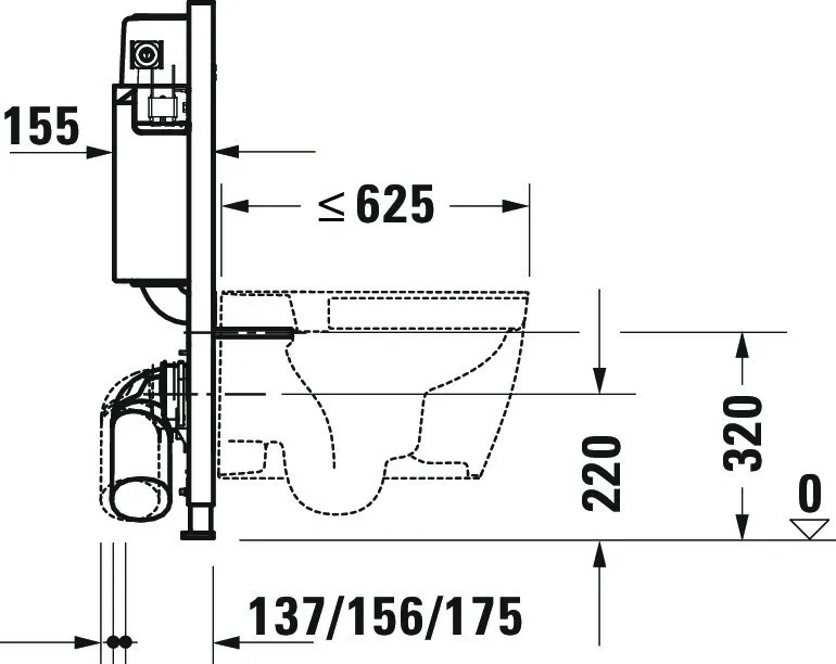 Duravit Vorwand-/Einbauelement für Toilette Installationselement Trockenbau für WC „DuraSystemInstallationselemente“ 84 × 50 cm in