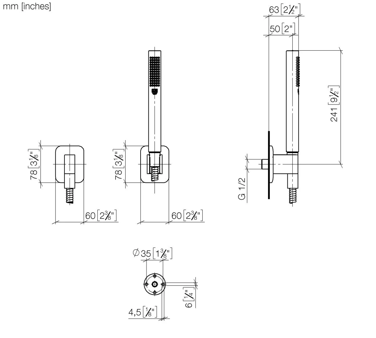 Schlauchbrausegarnitur mit Einzelrosetten LISSÉ Chrom 27802845 Schlauchbrausegarnitur mit Einzelrosetten LISSÉ Chrom 27802845