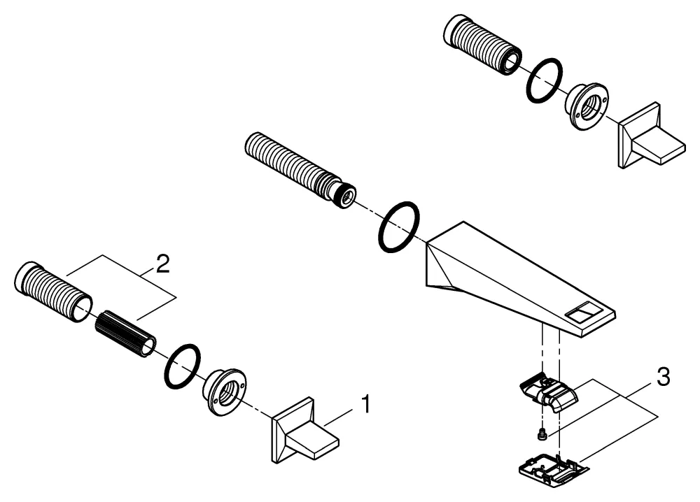3-Loch-Waschtischbatterie Allure Brilliant 20628, Wandmontage, Fertigmontageset für 29 025 002, Ausladung 161 mm, chrom 3-Loch-Waschtischbatterie Allure Brilliant 20628, Wandmontage, Fertigmontageset für 29 025 002, Ausladung 161 mm, chrom