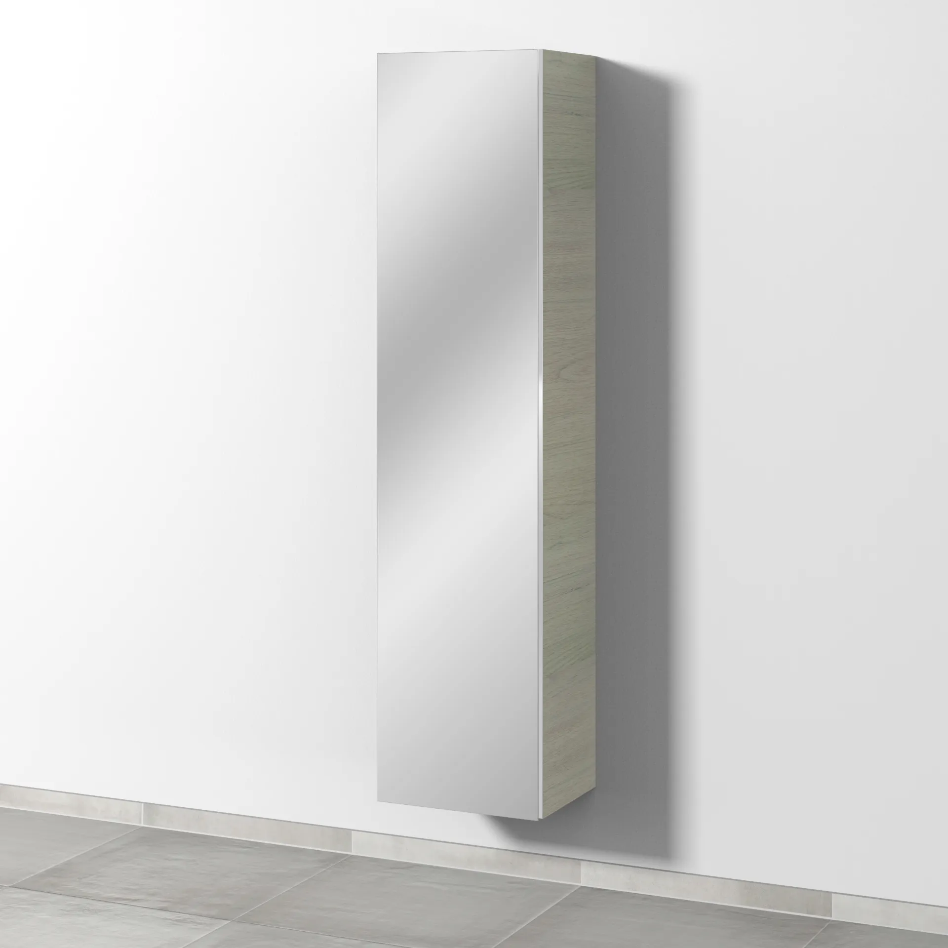 Sanipa Hochschrank „3way“ 400 × 1700 × 336 mm Anschlag links, in White Oak, Anschlag links