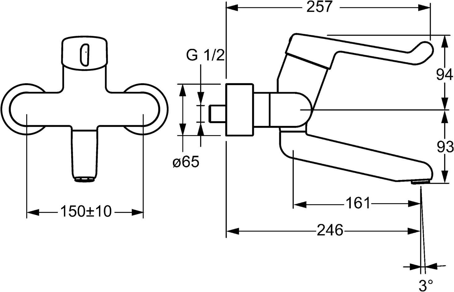 HansaMEDIPRO Einhebelmischer Waschtischbatterie HansaMEDIPRO 0256 Ausladung 246 mm DN15 Chrom HansaMEDIPRO Einhebelmischer Waschtischbatterie HansaMEDIPRO 0256 Ausladung 246 mm DN15 Chrom