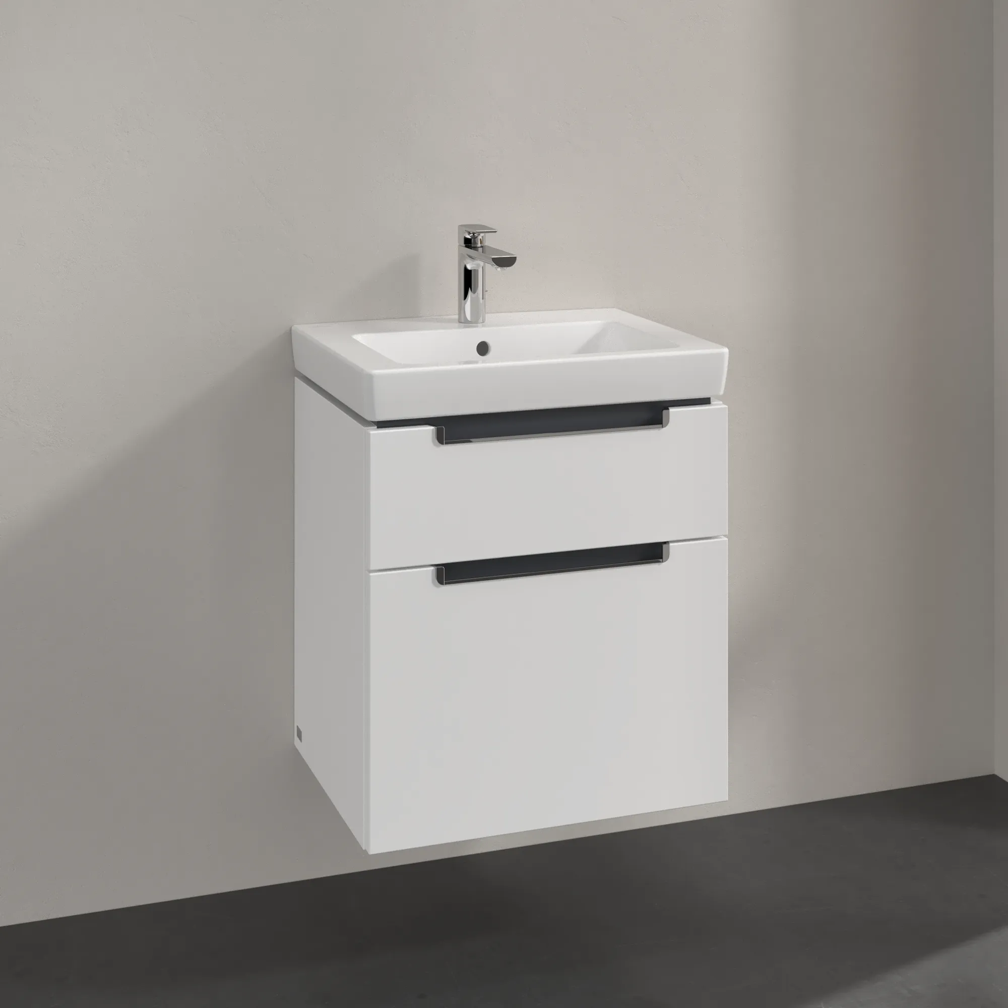 Villeroy & Boch Waschtischunterschrank „Subway 2.0“ 537 × 590 × 423 mm Weiß Matt, für Becken mittig, ohne Beleuchtung