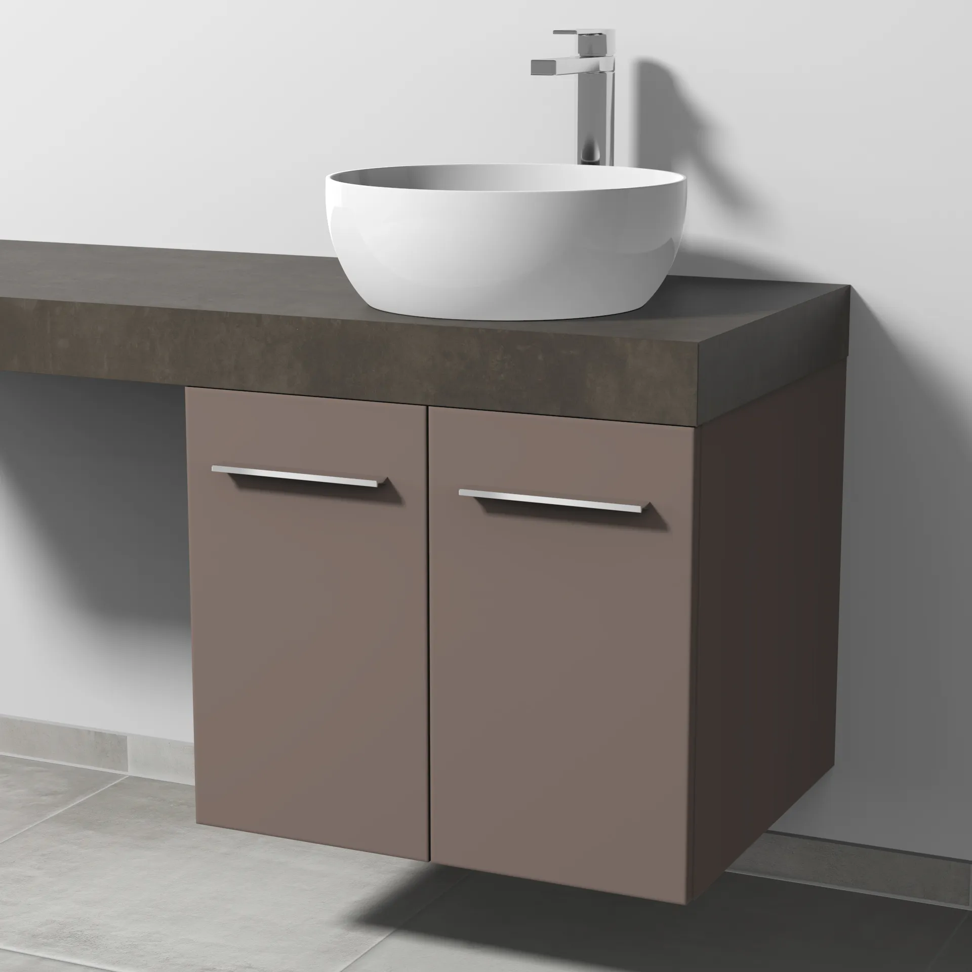 Sanipa Waschtischunterschrank „2morrow“ 600 × 510 × 520 mm in Taupe (matt)