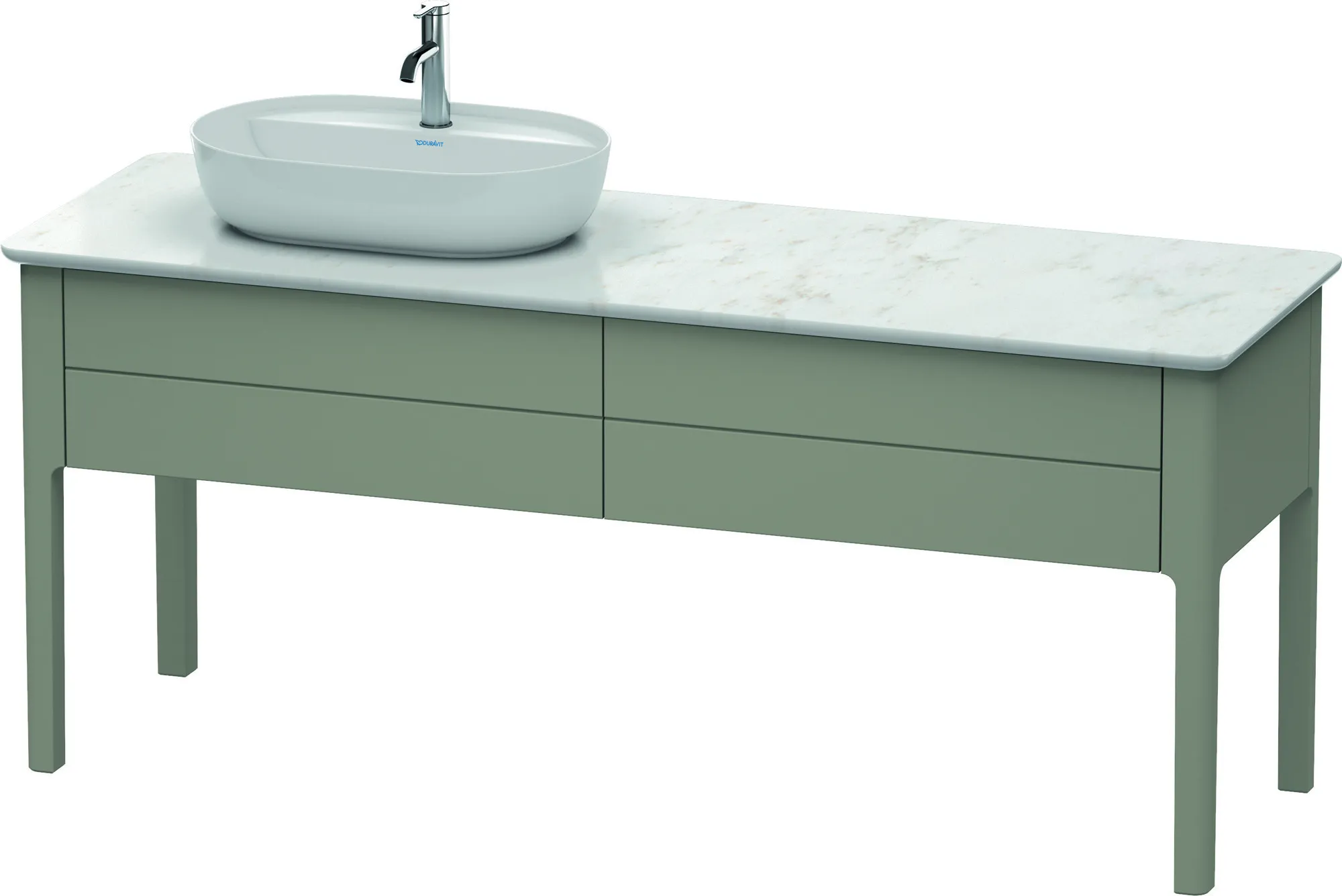 Duravit Waschtischunterschrank bodenstehend „Luv“ 173,3 × 74,3 × 57 cm Steingrau Seidenmatt