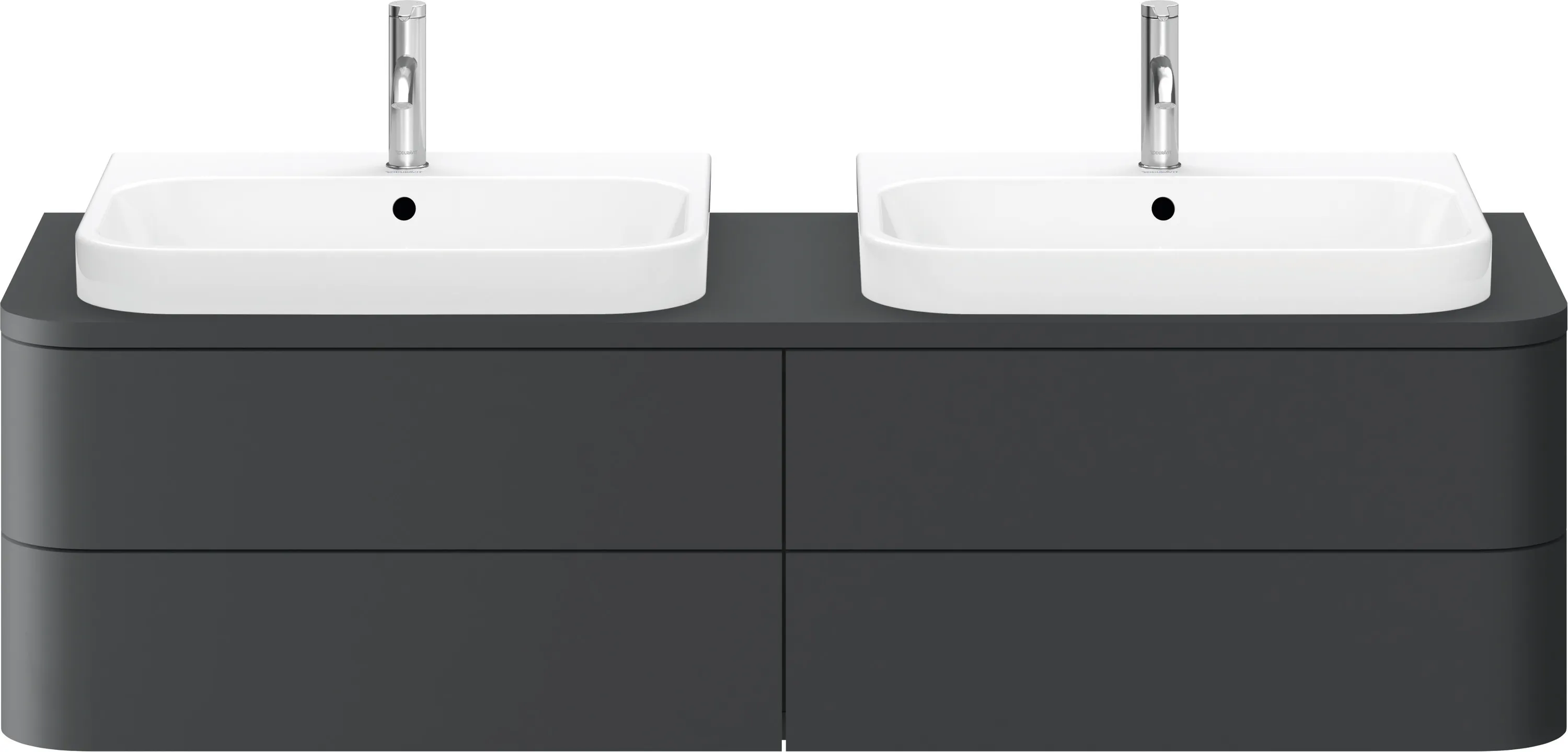 Duravit Waschtischunterschrank wandhängend „Happy D.2 Plus“ 160 × 40,8 × 55 cm Graphit Supermatt Duravit Waschtischunterschrank wandhängend „Happy D.2 Plus“ 160 × 40,8 × 55 cm Graphit Supermatt