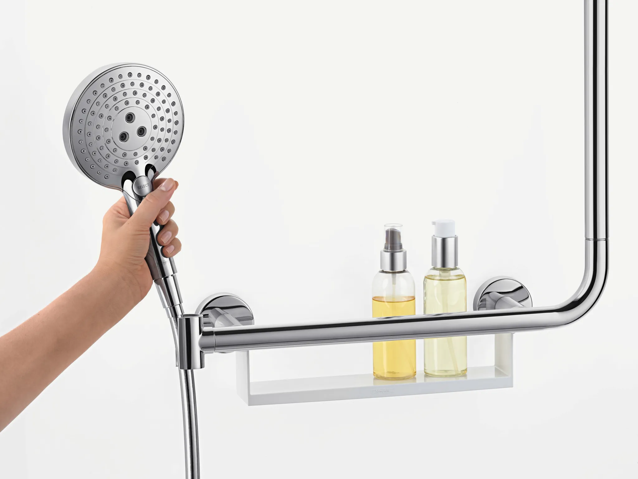 Hansgrohe Unica Brausestange Comfort 110 cm rechts, Weiß/Chrom Hansgrohe Unica Brausestange Comfort 110 cm rechts, Weiß/Chrom