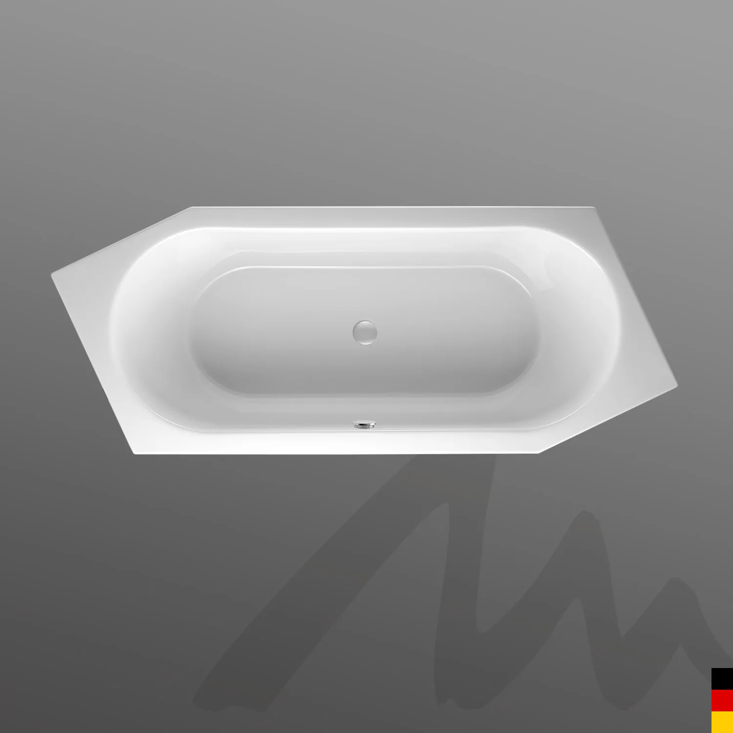 Mauersberger Acryl-Badewanne ovata asym links 2050x800x475