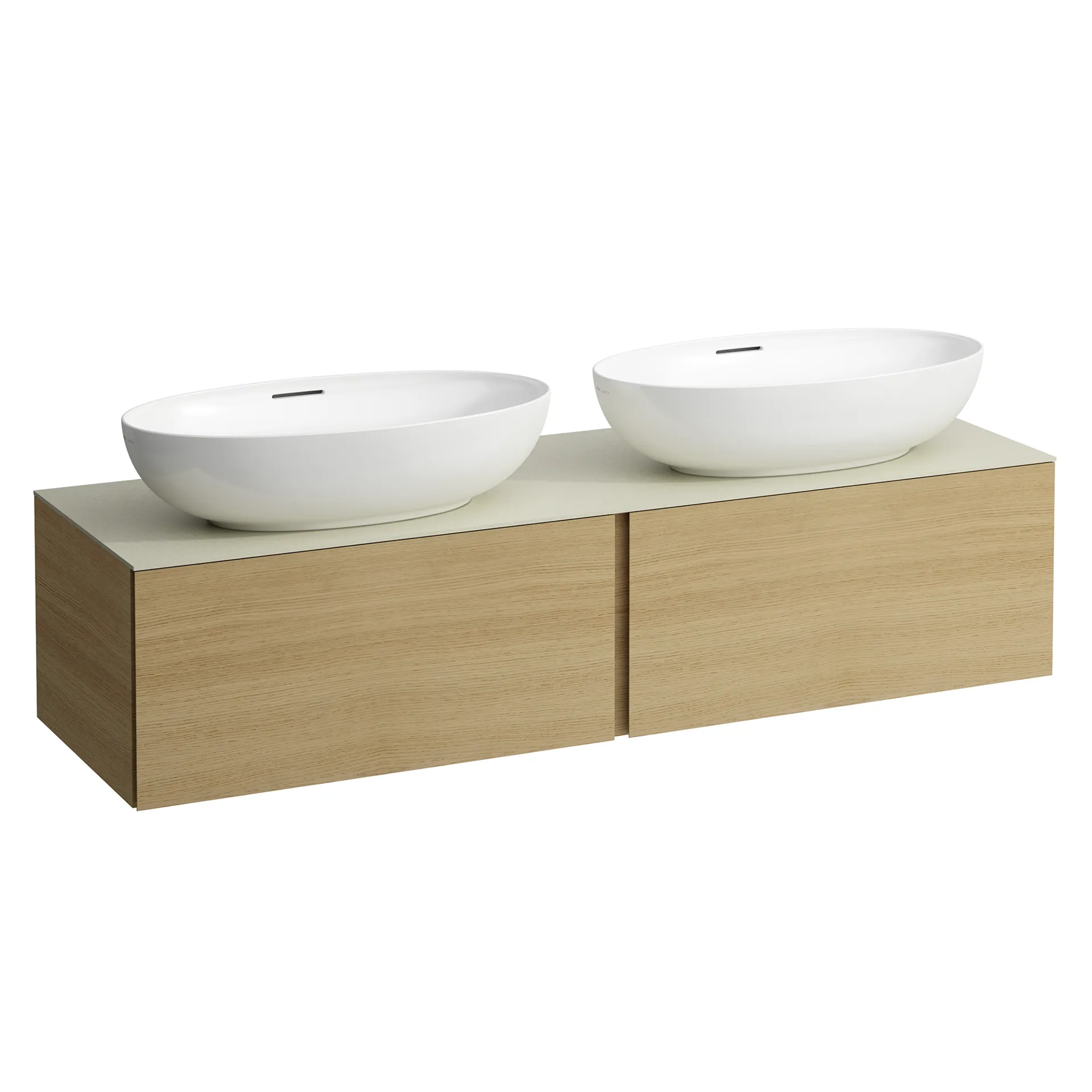 Laufen Schubladenelement „Ilbagnoalessi“ 1600 × 370 × 500 mm Eiche hell, ohne Hahnlochbohrung, links und rechts
