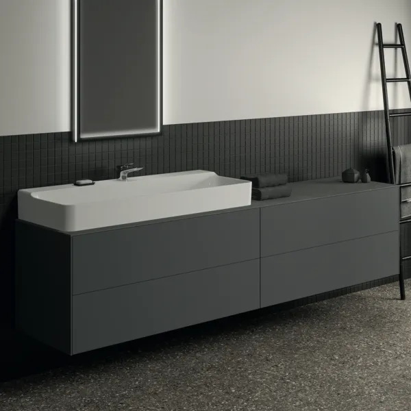 Ideal Standard Waschtischunterschrank „Conca“ 238,5 × 54 × 50,5 cm Anthrazit matt lackiert Ideal Standard Waschtischunterschrank „Conca“ 238,5 × 54 × 50,5 cm Anthrazit matt lackiert