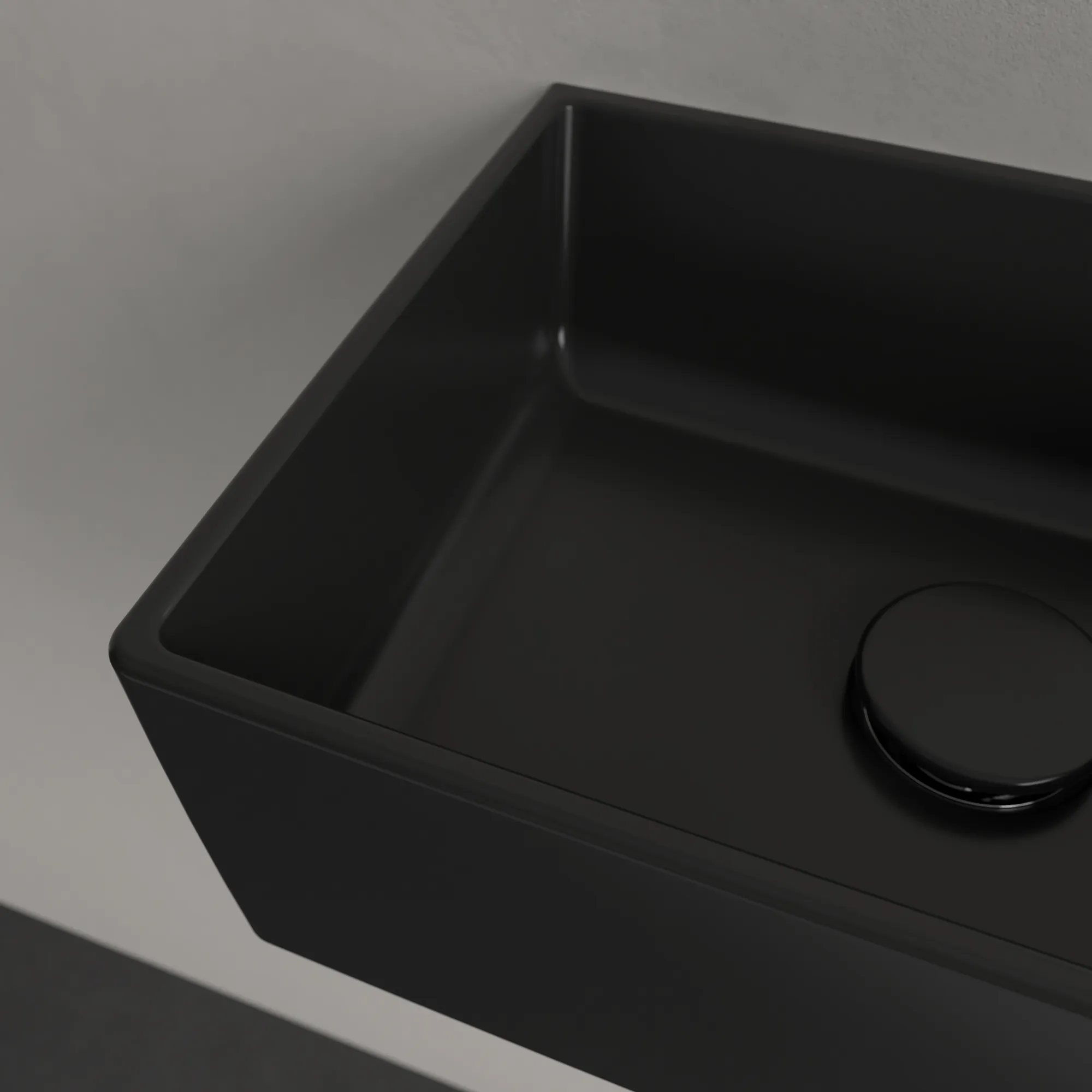 Villeroy & Boch Handwaschbecken aus TitanCeram „Memento 2.0“ 400 × 260 × 111 mm, mit Hahnlochbohrung, Hahnlochposition mittig in Pure Black Villeroy & Boch Handwaschbecken aus TitanCeram „Memento 2.0“ 400 × 260 × 111 mm, mit Hahnlochbohrung, Hahnlochposition mittig in Pure Black