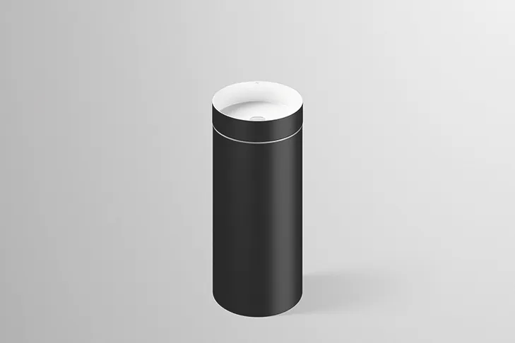 Waschbecken „KE-Serie“ 400 × 900 mm in Weiß / Mattschwarz, mit ProShield Waschbecken „KE-Serie“ 400 × 900 mm in Weiß / Mattschwarz, mit ProShield