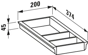 Laufen Ordnungssystem SPACE 374x200x45, Weiß Laufen Ordnungssystem SPACE 374x200x45, Weiß