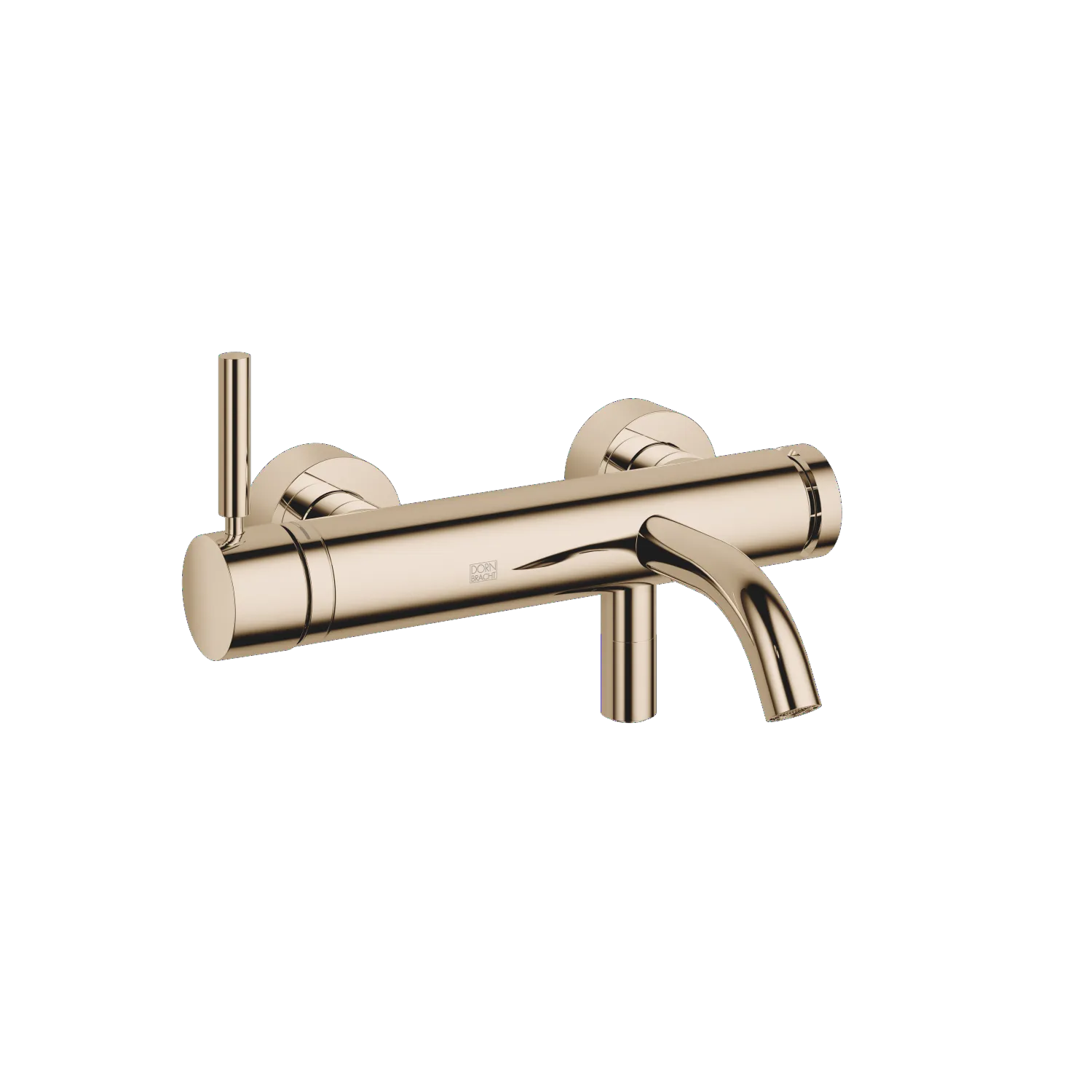 Dornbracht META Wannen-Einhandbatterie für Wandmontage ohne Garnitur - Light Gold, Ausladung 202 mm, runder Normalstrahl