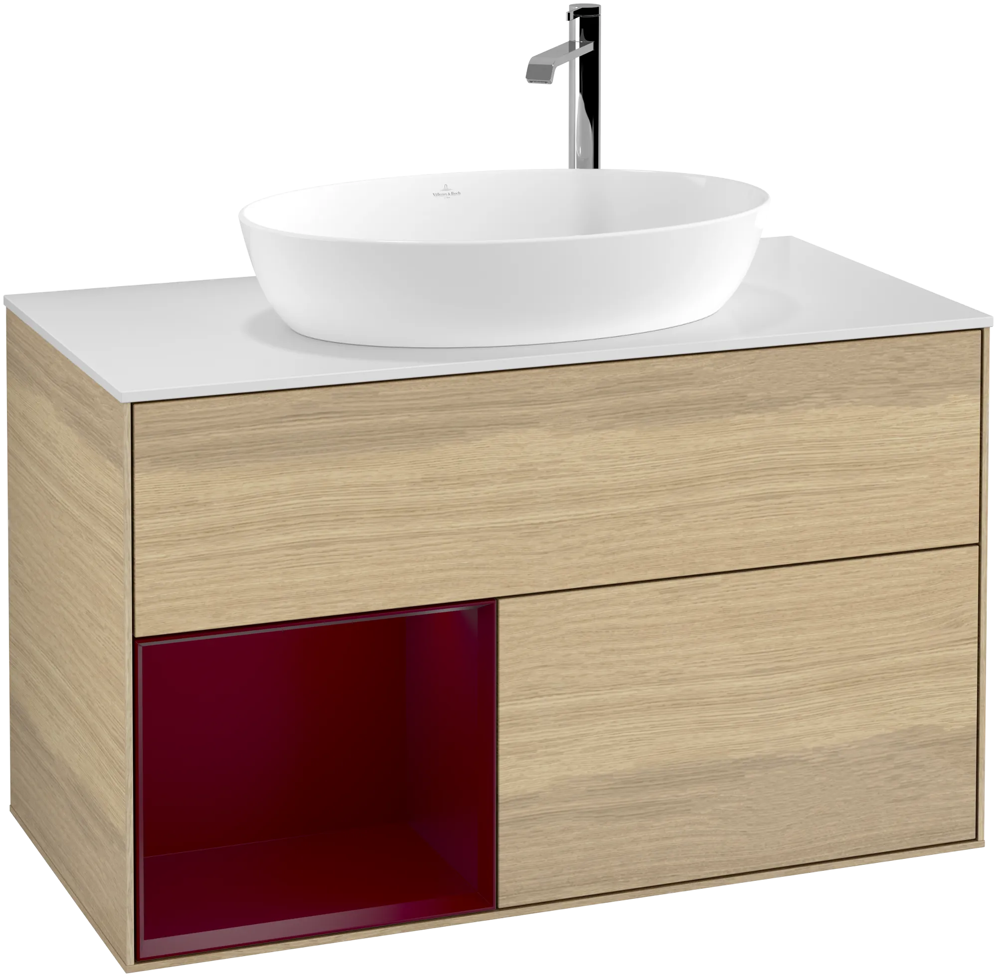 Villeroy & Boch Waschbeckenunterschrank Finion F89, 1000 x 603 x 501 mm, mit Beleuchtung, 2 Auszüge