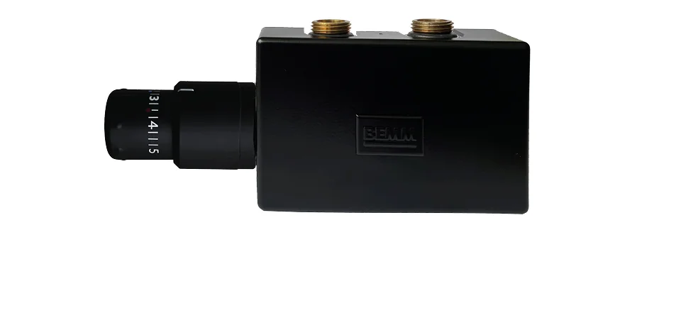 BEMM M-Ventil Purline DN15 x 50 mm, vernickelt, mit Thermostat Puro, Weiße 9016 oder Heizkörperfarbe