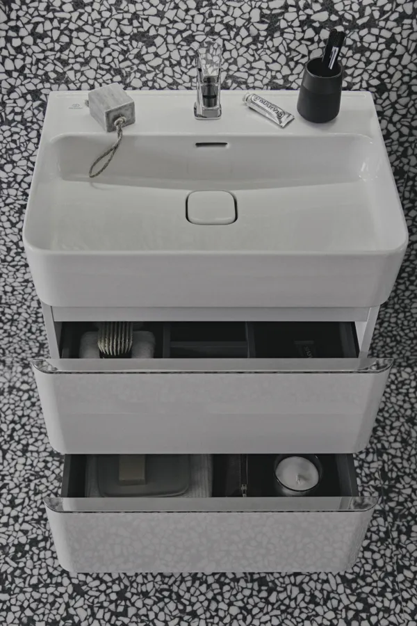 Ideal Standard Waschtisch Strada II, 1 Hahnloch, mit Überlauf, 600x430x170mm, Weiß