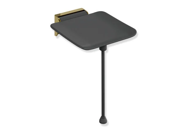 HEWI Klappsitz System 900, PVD, Gold glänzend, 350x415 mm, Sitzhöhe 450-500 mm