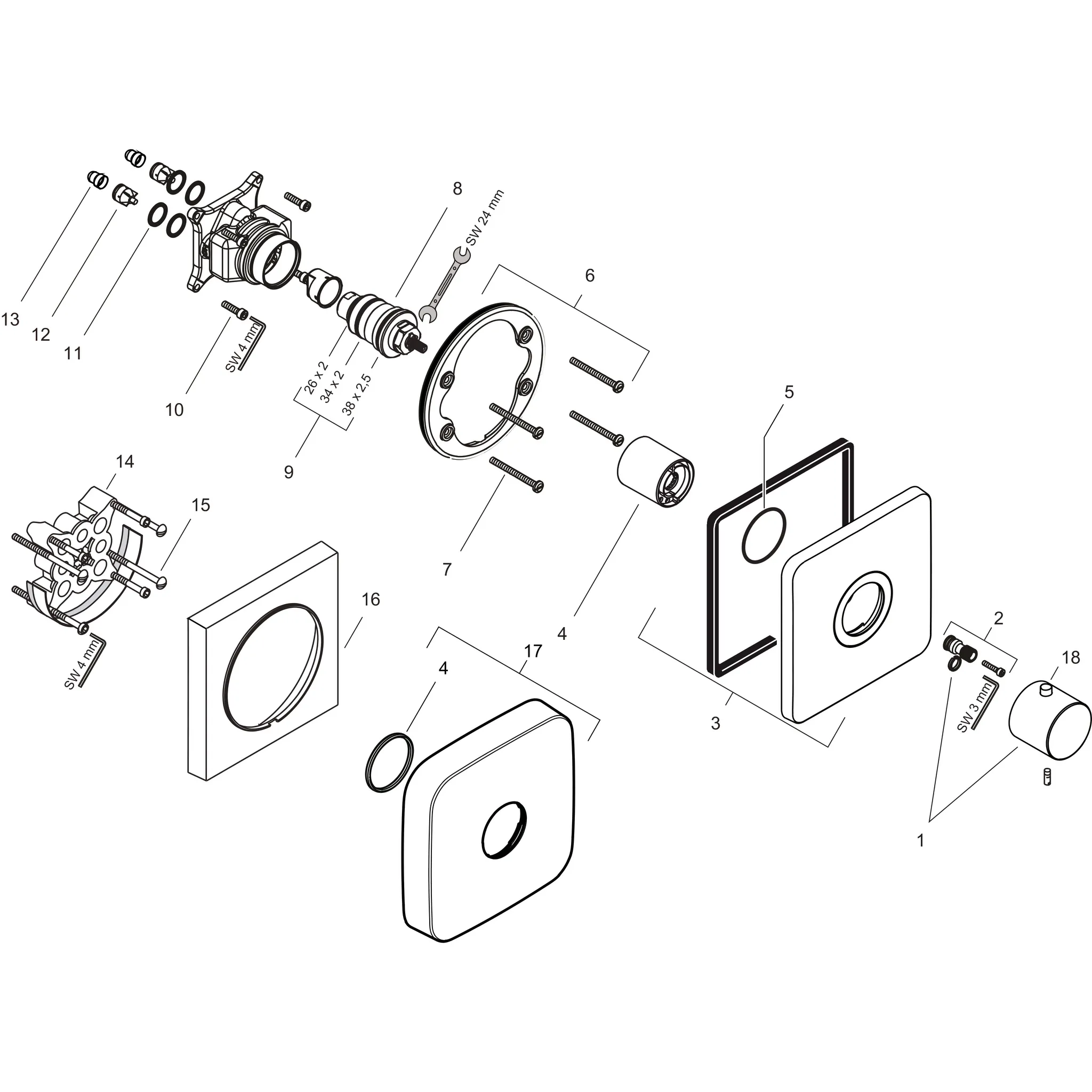 Thermostat Unterputz Axor Citterio M Hight Flow Fertigset chrom mit Hebelgr. Thermostat Unterputz Axor Citterio M Hight Flow Fertigset chrom mit Hebelgr.