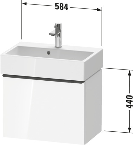 Duravit Waschtischunterschrank wandhängend „D-Neo“ 58,4 × 44 × 37,2 cm in Betongrau Matt