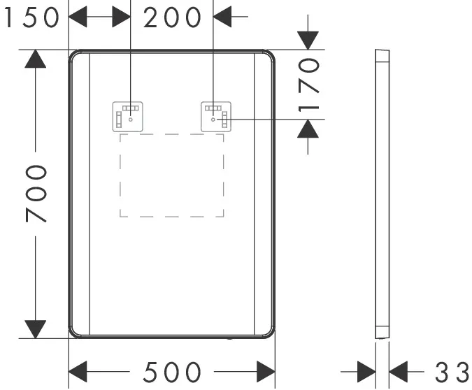Hansgrohe Spiegel „Xarita Lite Q“ in Mattweiß Hansgrohe Spiegel „Xarita Lite Q“ in Mattweiß