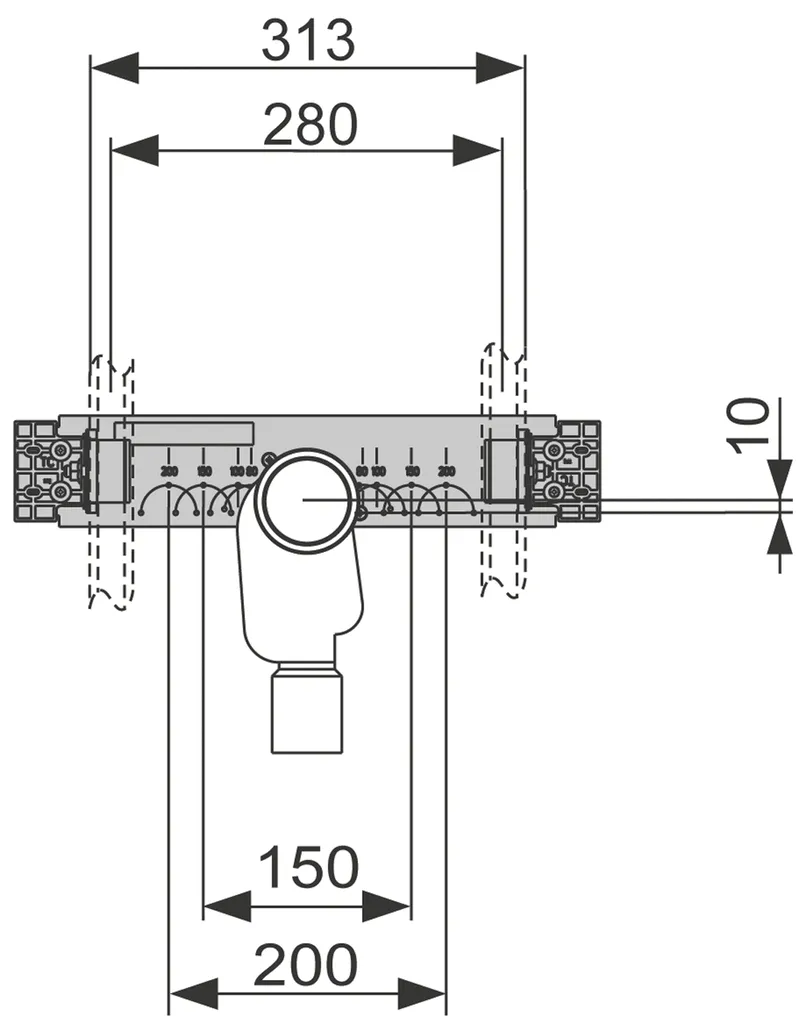 TECEprofil Anschlusseinheit für Wascht. mit UP-Geruchsverschluss TECEprofil Anschlusseinheit für Wascht. mit UP-Geruchsverschluss
