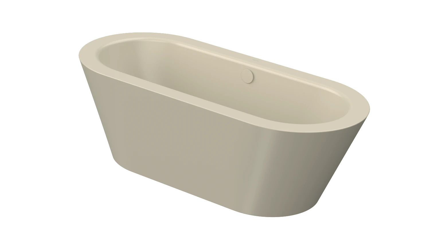 Bette BetteSilhouette Badewanne Oval Starlet Beige 1750x800x575 mm freistehend 2-Sitzer glasierter Titan-Stahl