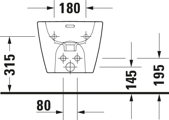 Duravit Stand-Bidet Compact „Soleil by Starck“, Befestigung verdeckt 37 × 48 × 29 cm