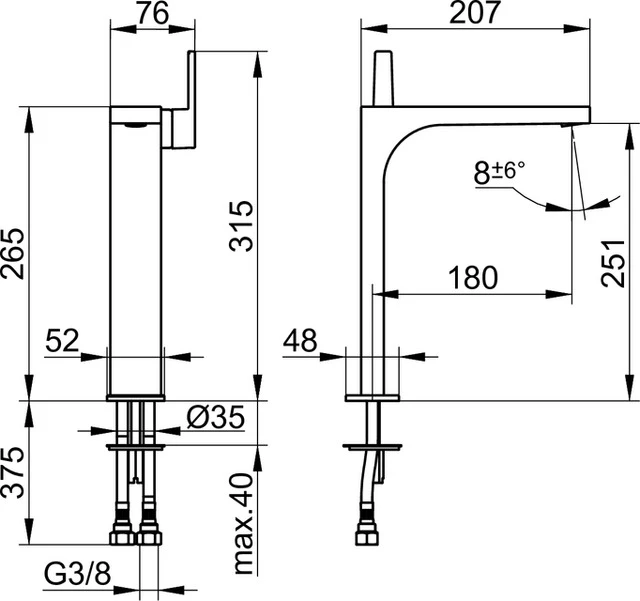 EHM-WT-Mischer 250 Edtion 11 51102, ohne Ablaufgrt., verchromt EHM-WT-Mischer 250 Edtion 11 51102, ohne Ablaufgrt., verchromt