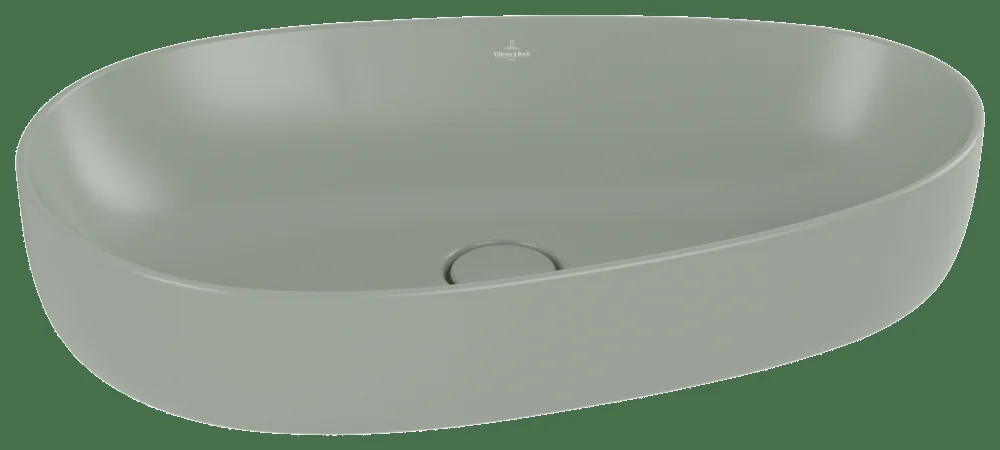 Villeroy & Boch Antao Aufsatzwaschbecken 650x400mm Asymmetrisch Morning Green CeramicPlus