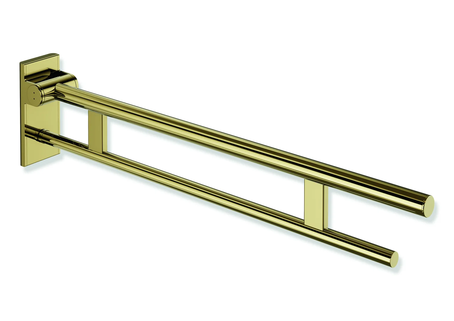 HEWI Stützklappgriff Duo System 900, Design A, Edelstahl PVD gold glänzend, Ausladung 900 mm, Höhe 210 mm, Breite 101 mm HEWI Stützklappgriff Duo System 900, Design A, Edelstahl PVD gold glänzend, Ausladung 900 mm, Höhe 210 mm, Breite 101 mm