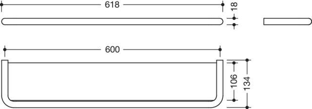 Ablage, Edelstahlrundrohr, PVD beschichtet, Ablagefläche aus Glas (4 mm) von der Unterseite matt sandgestrahlt, 618 mm breit, 134 mm tief, Achsmaß 600 mm, in Farbe CK (Messing glänzend) Ablage, Edelstahlrundrohr, PVD beschichtet, Ablagefläche aus Glas (4 mm) von der Unterseite matt sandgestrahlt, 618 mm breit, 134 mm tief, Achsmaß 600 mm, in Farbe CK (Messing glänzend)