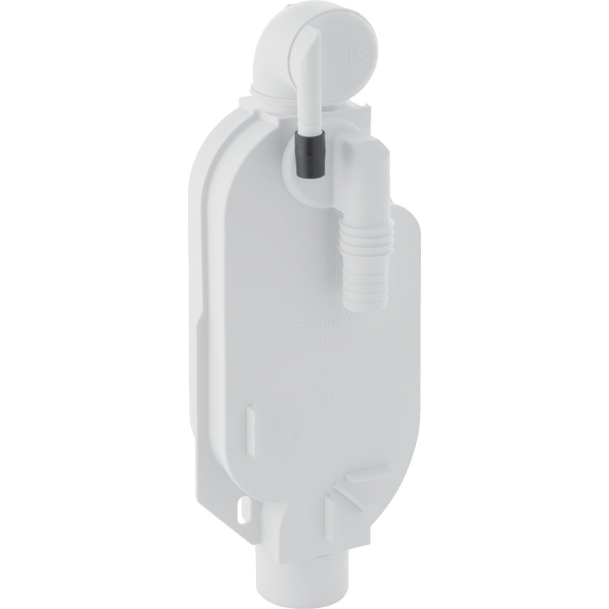 UP-Geruchsverschluss für zwei Geräte, mit Wandeinbaukasten: d=50mm
