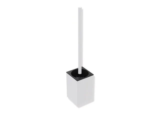HEWI WC-Bürstengarnitur System 900Q Edelstahl, Pulverbeschichtet, Innenbehälter Schwarz Matte Kunststoff, Wandmontage