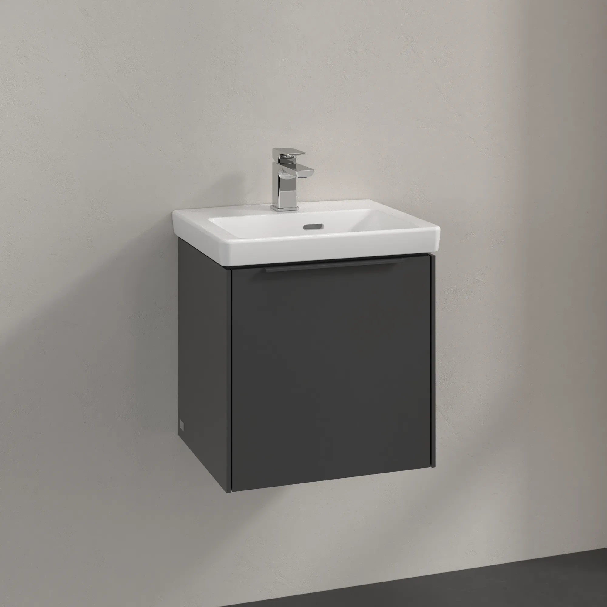 Villeroy & Boch Waschtischunterschrank mit Tür „Subway 3.0“ für Schrankwaschtisch 423 × 429 × 378 mm Graphite, 1 Tür, für Becken mittig, Anschlag links