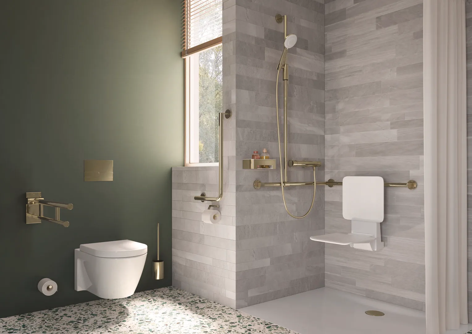 WC-Bürstengarnitur des Systems 900, Metall, PVD, zur Wandmontage, in Farbe CK (Messing glänzend) WC-Bürstengarnitur des Systems 900, Metall, PVD, zur Wandmontage, in Farbe CK (Messing glänzend)