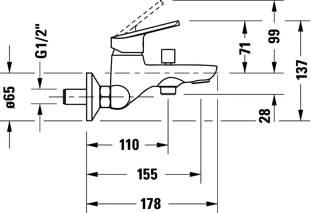 Einhand-Wannenarmatur „No.1“ in Chrom Einhand-Wannenarmatur „No.1“ in Chrom