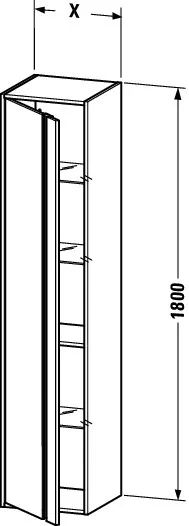 Duravit Hochschrank „Ketho“ 40 × 180 × 36 cm in Betongrau Matt